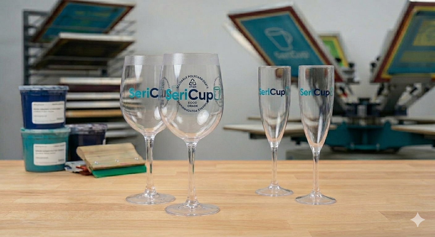 Copas de cristal serigrafía para bodegas y hoteles